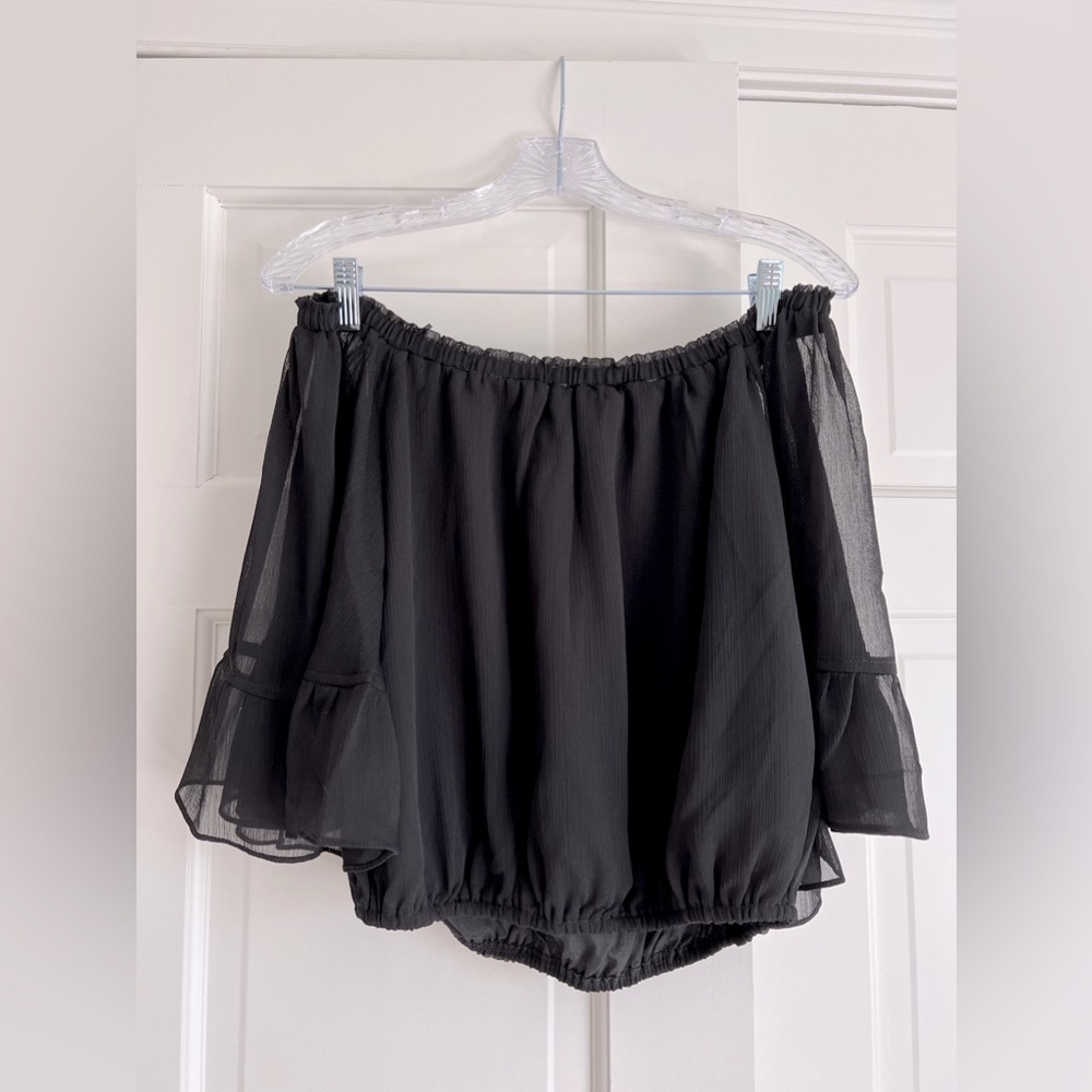 NWT Ruffle Sleeve Off-The-Shoulder Top